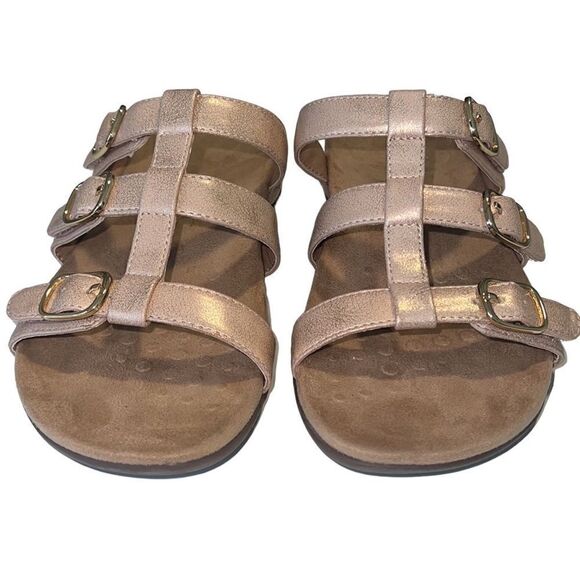 Vionic Misa Rose Gold Triple Adjustable Slip On Sandals Size 7 - Picture 2 of 11